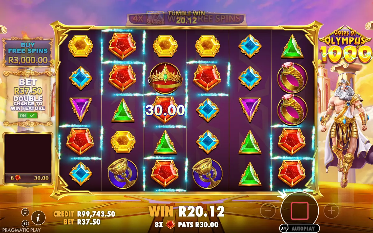 Gates of Olympus 1000 free spins bonus gameplay